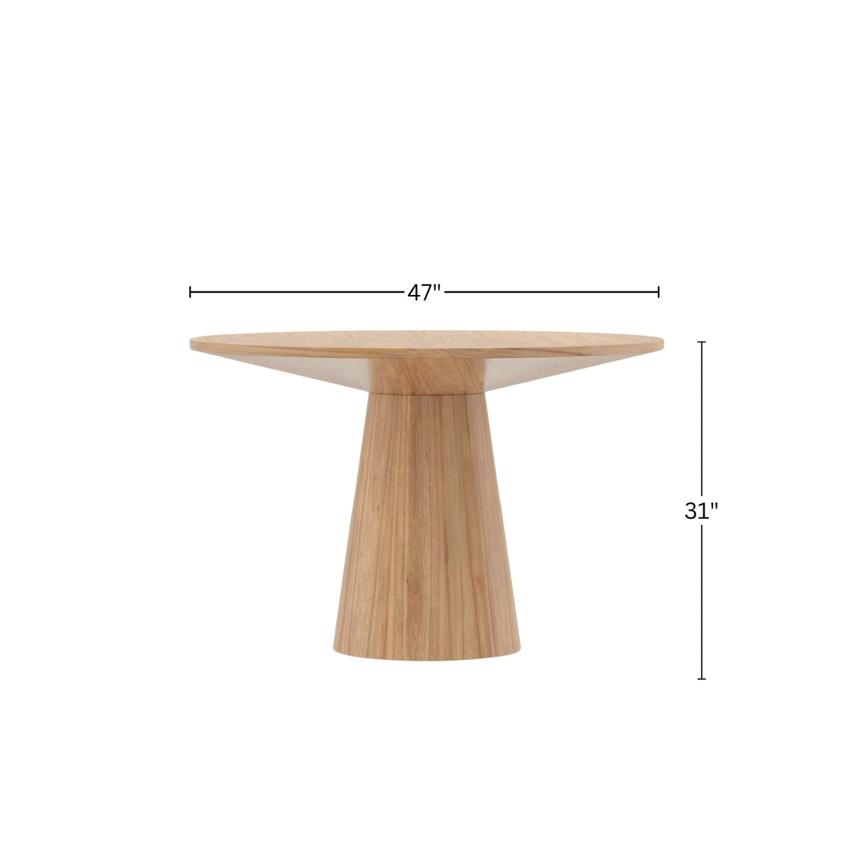 Cove Mid-Century Round Pedestal Dining Table, Malaysian Hardwood – view 6