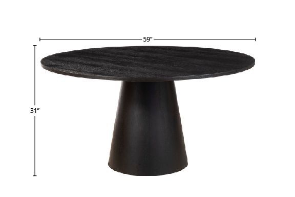 Cove Mid-Century Round Pedestal Dining Table, Malaysian Hardwood – view 14