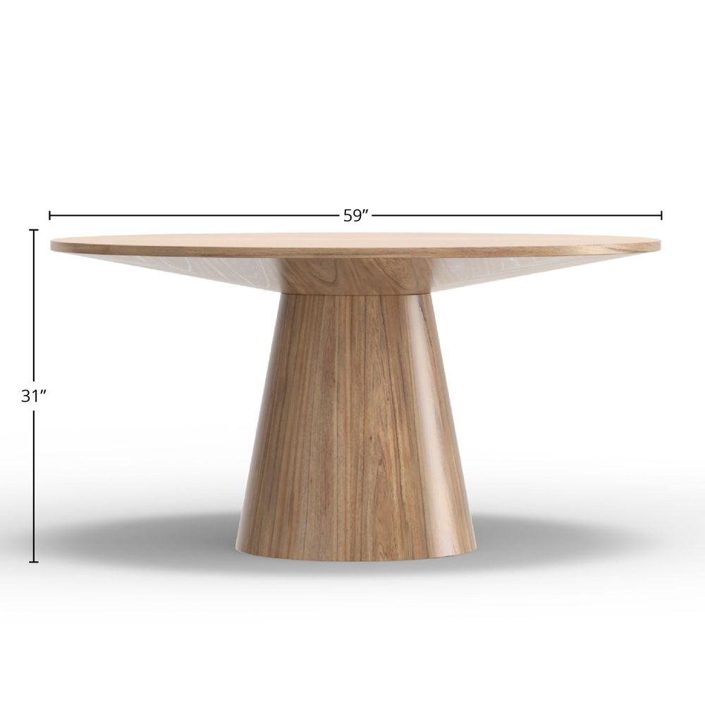 Cove Mid-Century Round Pedestal Dining Table, Malaysian Hardwood – view 9