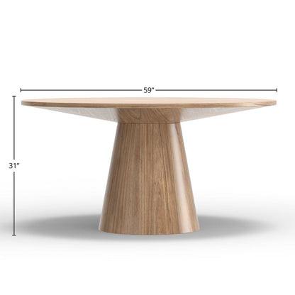 Cove Mid-Century Round Pedestal Dining Table, Malaysian Hardwood – view 9