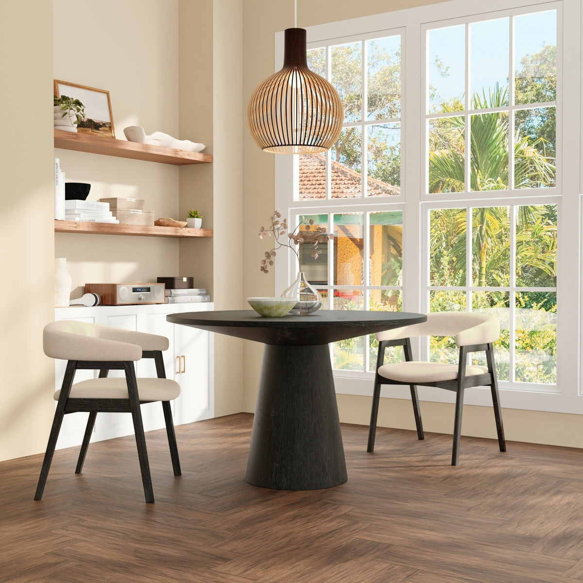 Cove Mid-Century Round Pedestal Dining Table, Malaysian Hardwood – view 13