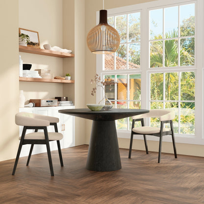 Cove Mid-Century Round Pedestal Dining Table, Malaysian Hardwood – view 13