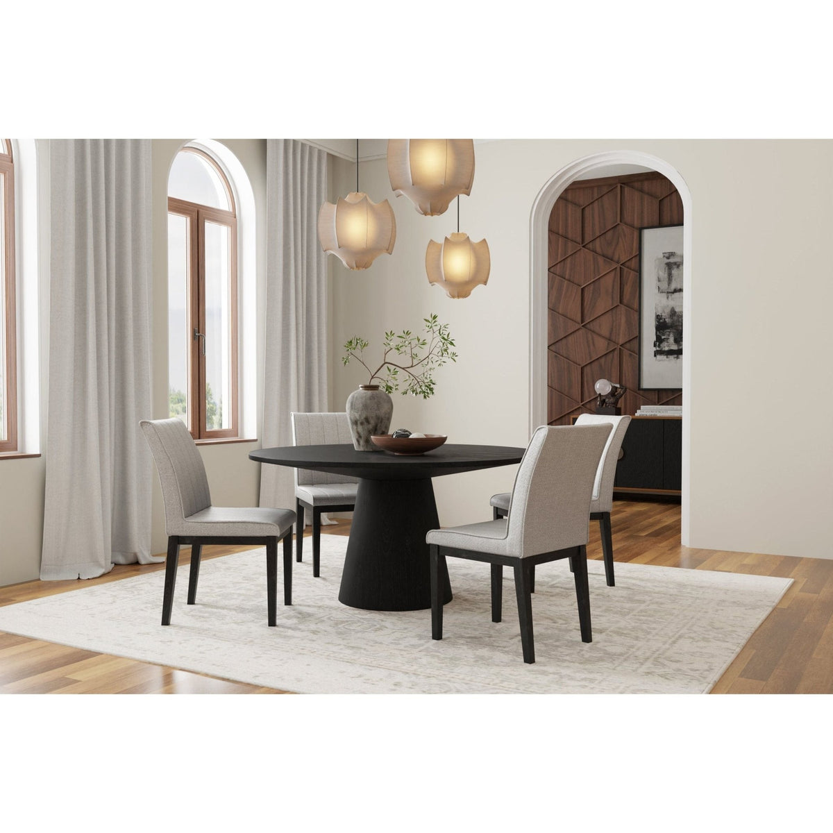 Cove Mid-Century Round Pedestal Dining Table, Malaysian Hardwood – view 18
