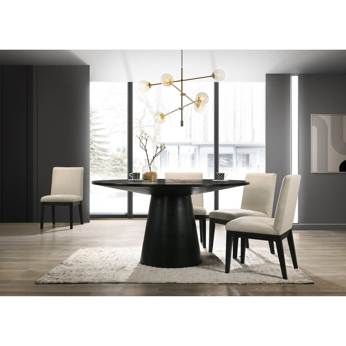 Cove Mid-Century Round Pedestal Dining Table, Malaysian Hardwood – view 17