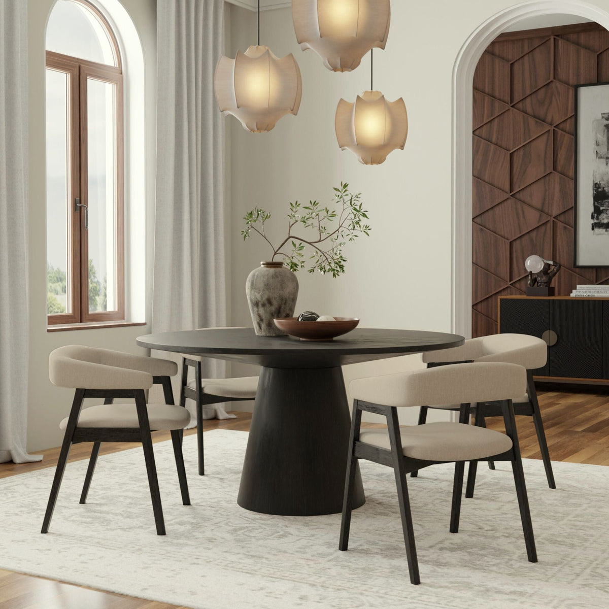 Cove Mid-Century Round Pedestal Dining Table, Malaysian Hardwood – view 12