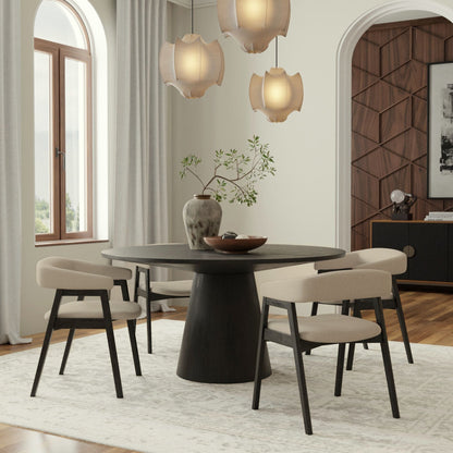 Cove Mid-Century Round Pedestal Dining Table, Malaysian Hardwood – view 12