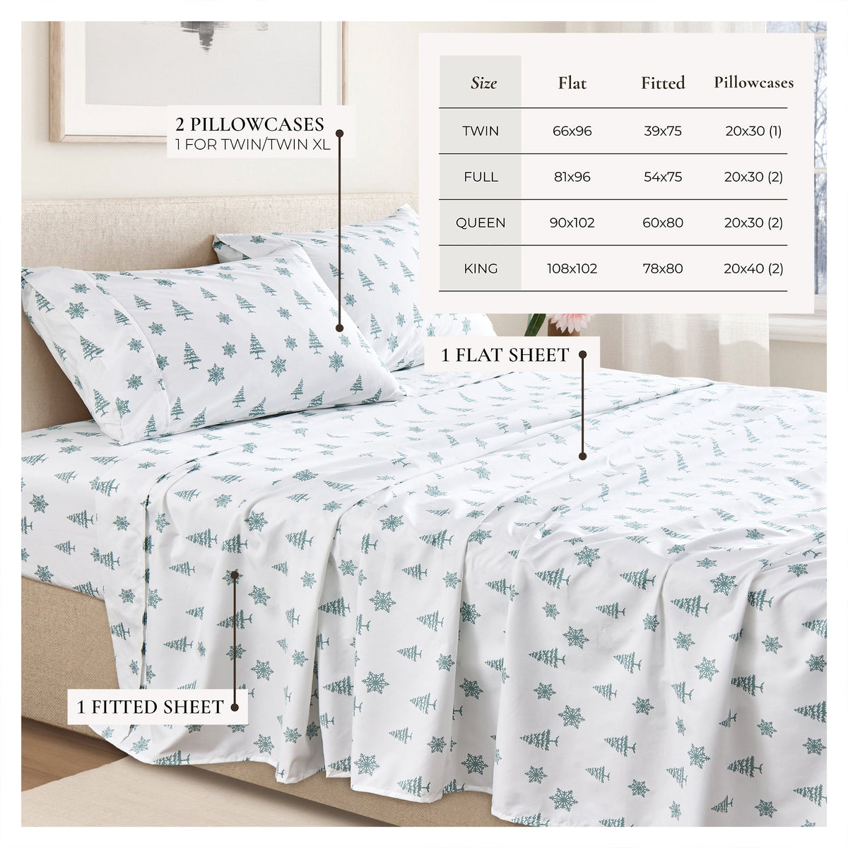 Brushed Microfiber Printed Sheet Set – Baylor Collection – view 52