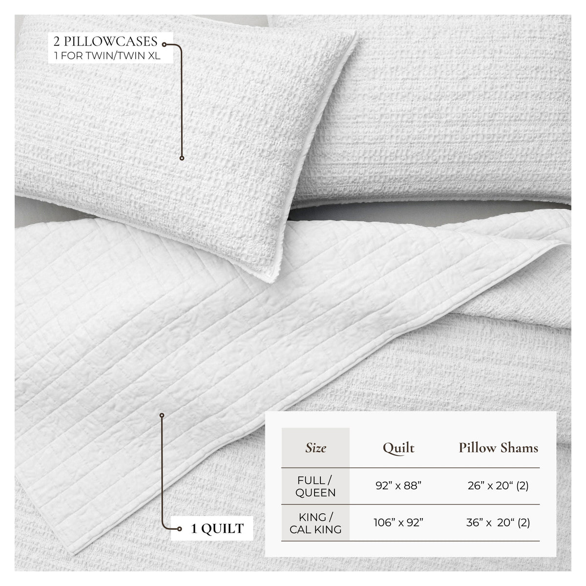 Garment-Washed Cotton Waffle Weave Quilt Set – Genevieve Collection – view 3