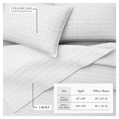 Garment-Washed Cotton Waffle Weave Quilt Set – Genevieve Collection – view 3