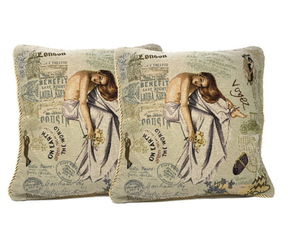 Parisian Model European Postcard Vintage Tapestry Pillow Cover – view 6