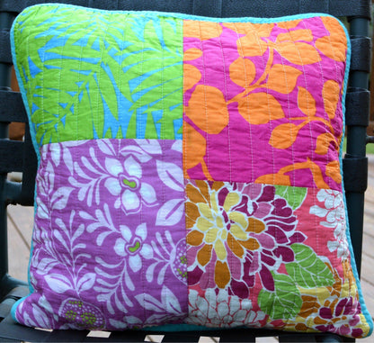 Flower Power Cotton Patchwork Cushion Covers, Set of 2, 18 x 18 – view 3