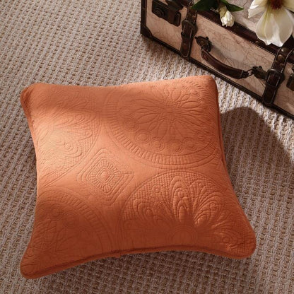 Tuscany Sunrise Stone Washed Orange Medallion Euro Sham and Covers – view 6