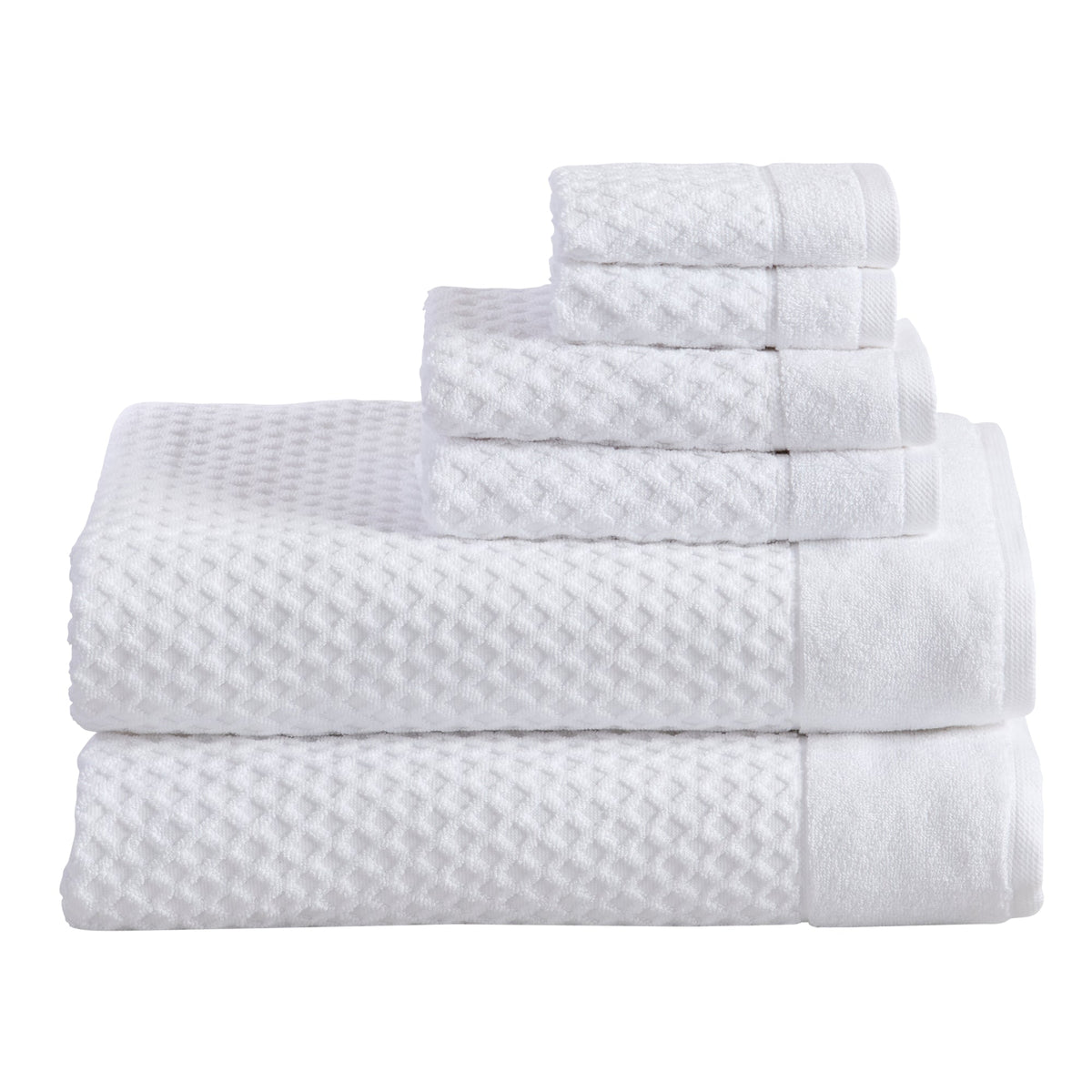 Cotton Diamond Waffle Weave Bath Towel Set – Grayson Collection – view 5