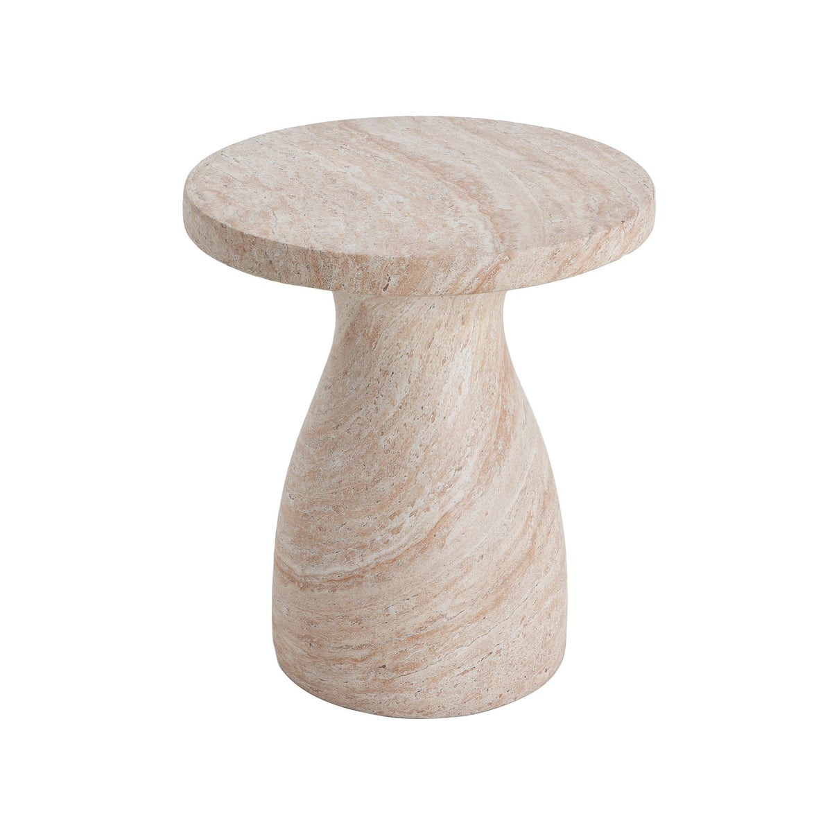 Lightweight Travertine-Look Outdoor Side Table in Black or Beige – view 6