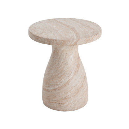 Lightweight Travertine-Look Outdoor Side Table in Black or Beige – view 6