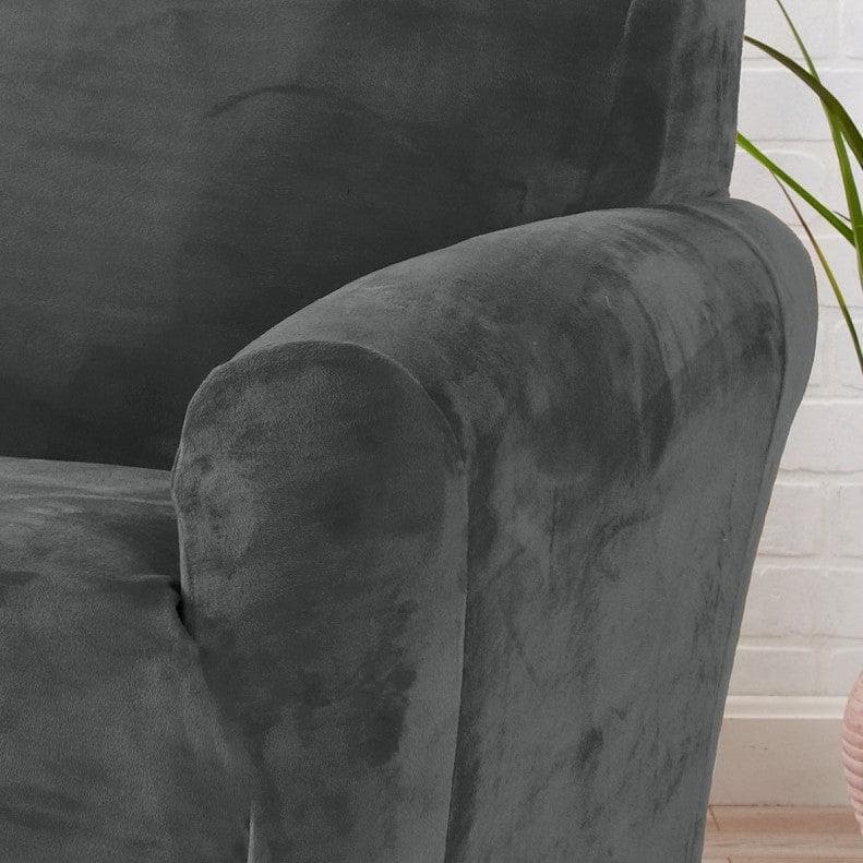 Velvet Stretch Slipcover – Gale Collection Form-Fit Sofa Cover – view 103