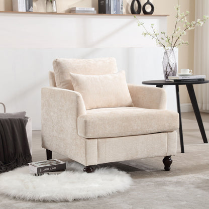 Mid Century Modern Tufted Armchair with Solid Wood Frame – view 19