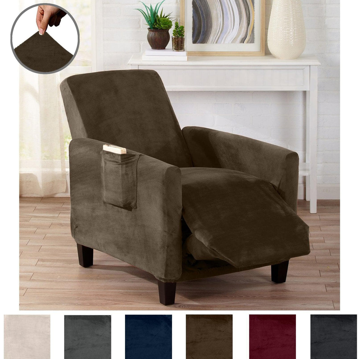Velvet Stretch Slipcover – Gale Collection Form-Fit Sofa Cover – view 119