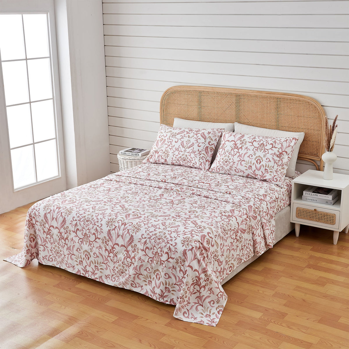 Watercolor Floral Microfiber Sheet Set – Delia Collection – view 18
