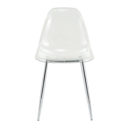 Modern Clear Transparent Dining Chairs with Silver Legs, Set of 6 – view 23