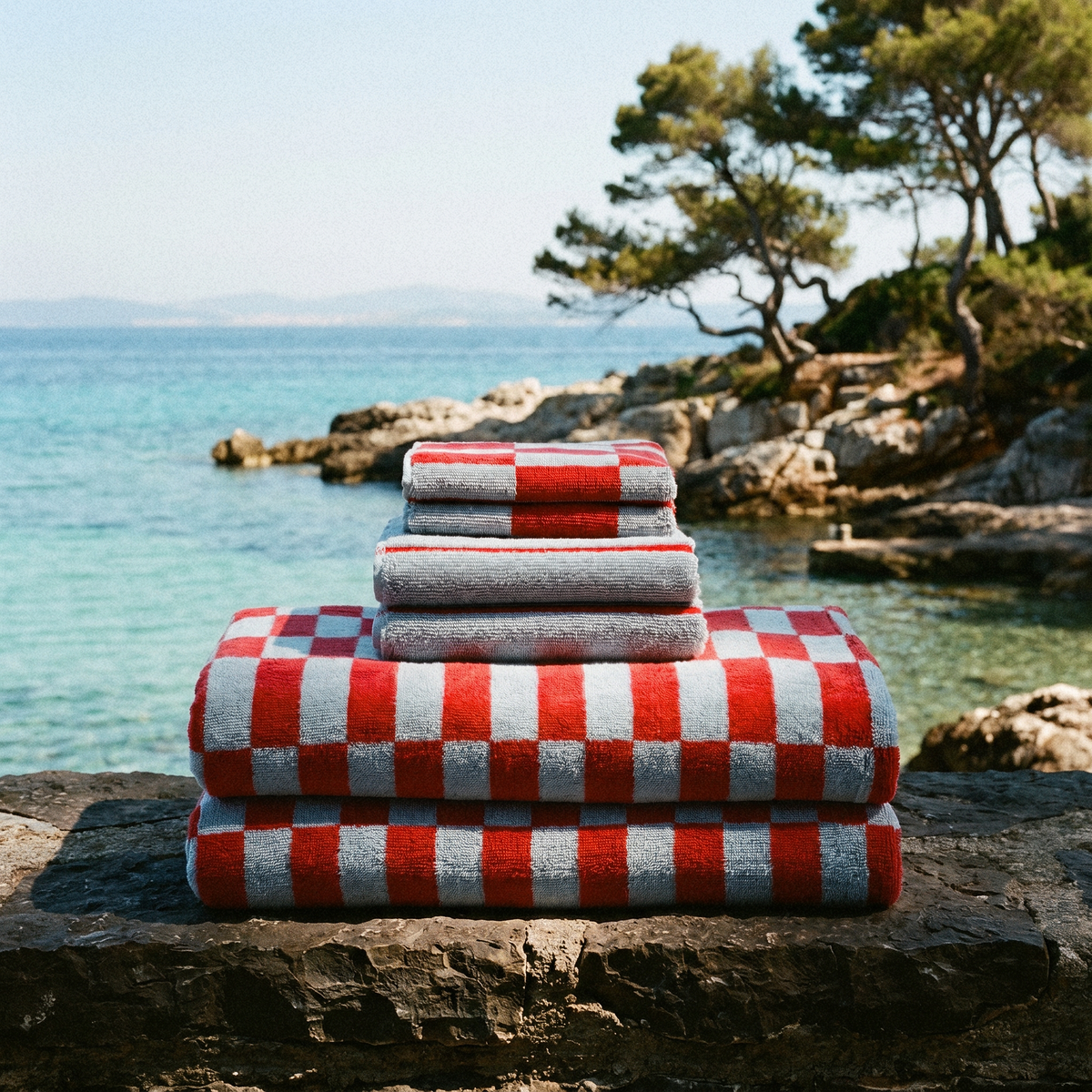 Pietra Australian Cotton Towels with Checkered Design, 600 GSM – view 52