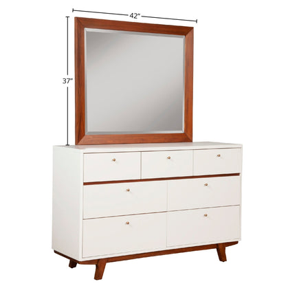 Dakota Mid-Century Wood Mirror in Acorn Brown Mahogany – view 6