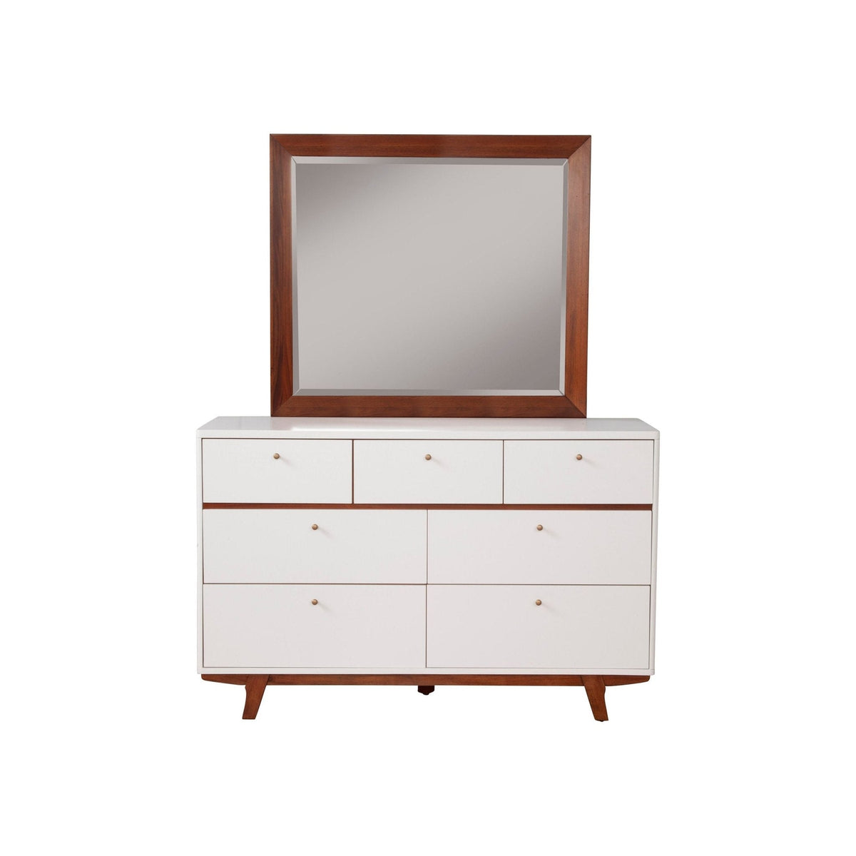 Dakota Mid-Century Wood Mirror in Acorn Brown Mahogany – view 5
