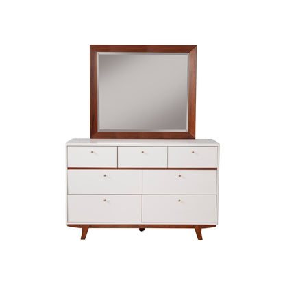 Dakota Mid-Century Wood Mirror in Acorn Brown Mahogany – view 5