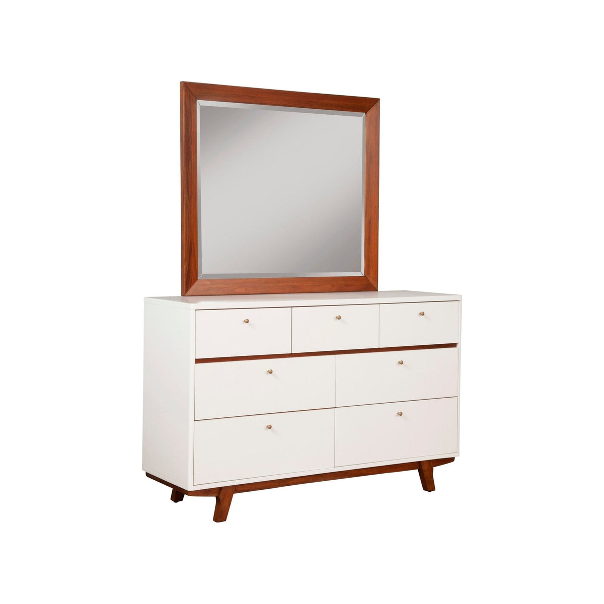 Dakota Mid-Century Wood Mirror in Acorn Brown Mahogany – view 4