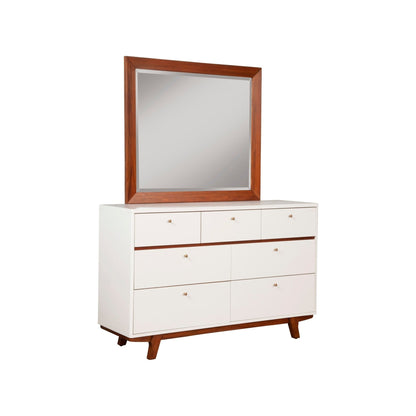 Dakota Mid-Century Wood Mirror in Acorn Brown Mahogany – view 4