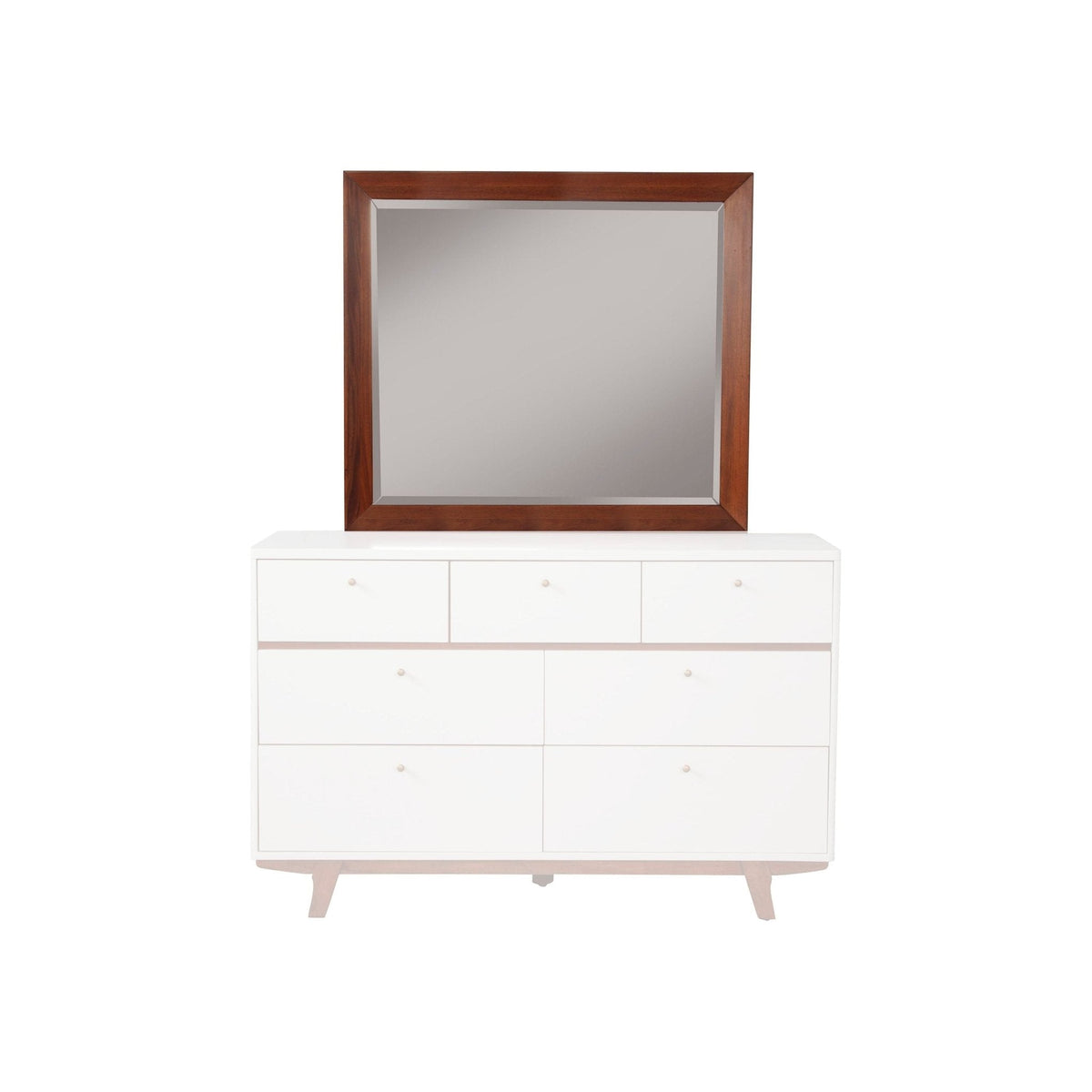 Mahogany Wood Dakota Mirror in Acorn Brown Finish