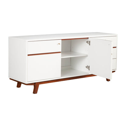 Dakota Mahogany TV Console in White with Acorn Trim – view 4