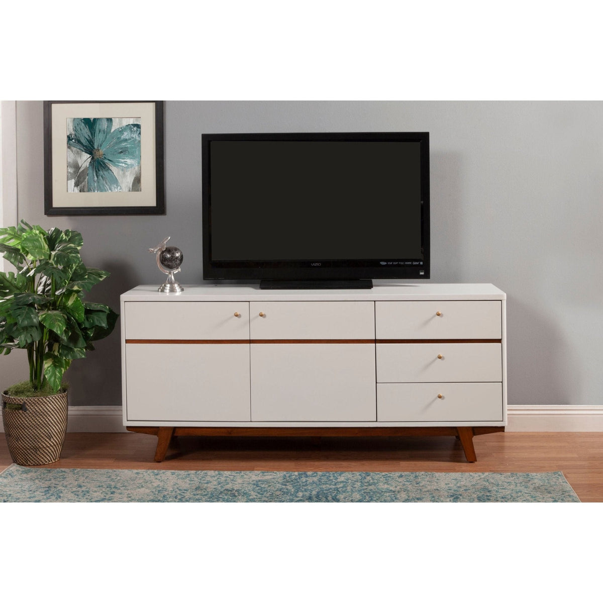 Dakota Mahogany Wood TV Console with Storage