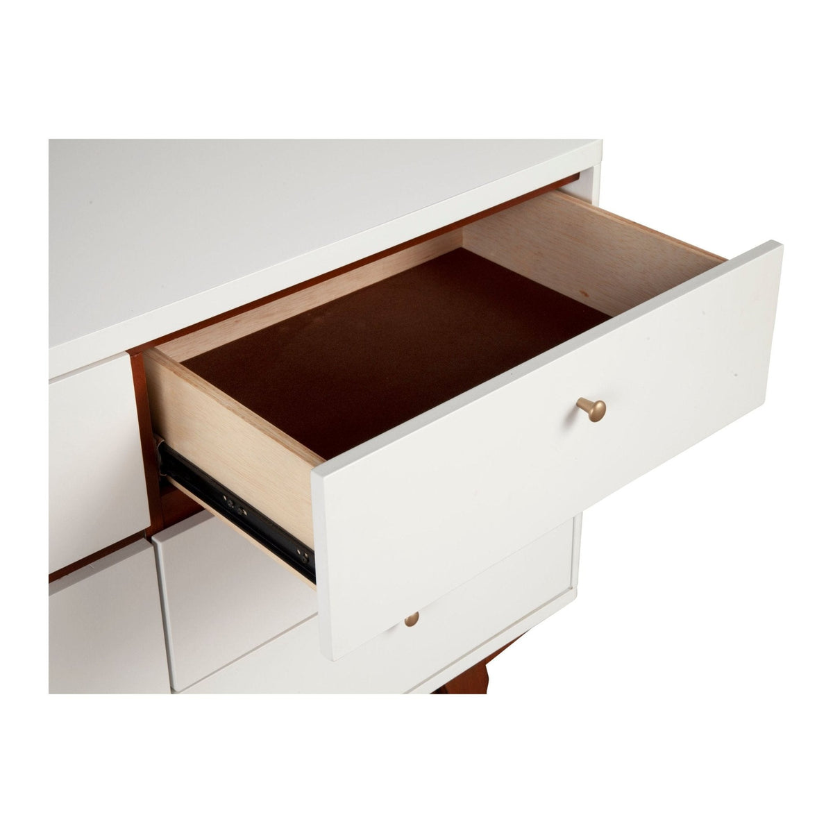 Dakota Mahogany TV Console in White with Acorn Trim – view 10