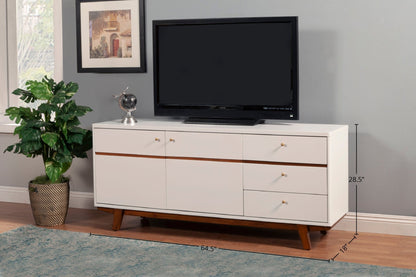 Dakota Mahogany TV Console in White with Acorn Trim – view 14