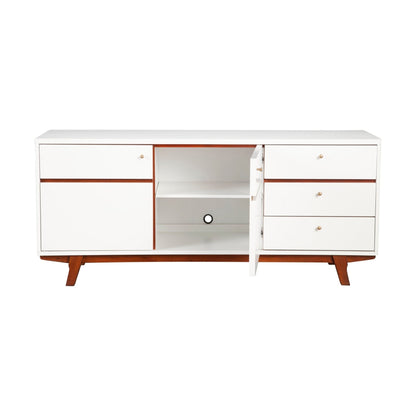 Dakota Mahogany TV Console in White with Acorn Trim – view 6