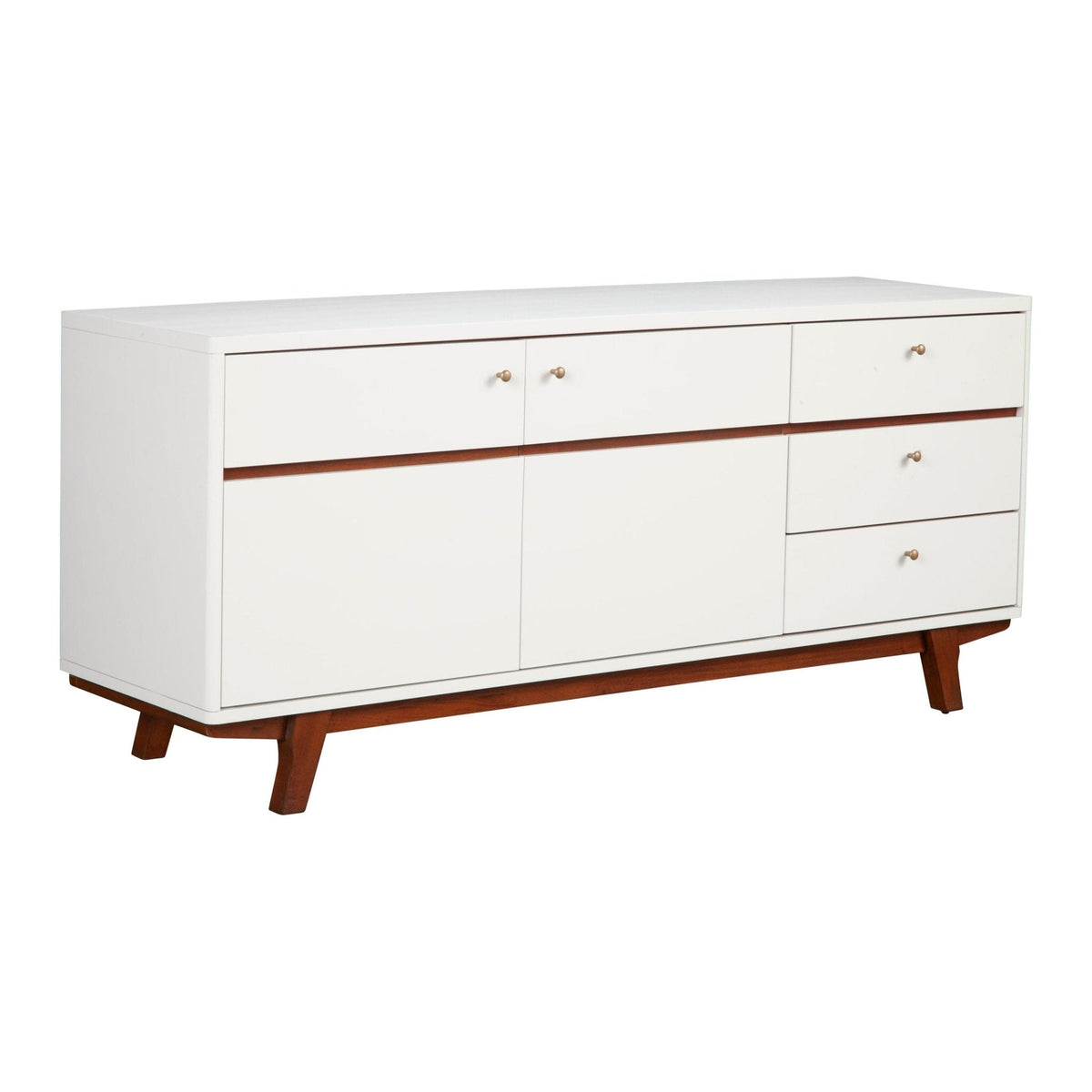 Dakota Mahogany TV Console in White with Acorn Trim – view 5