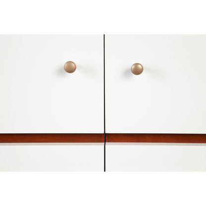 Dakota Mahogany TV Console in White with Acorn Trim – view 12