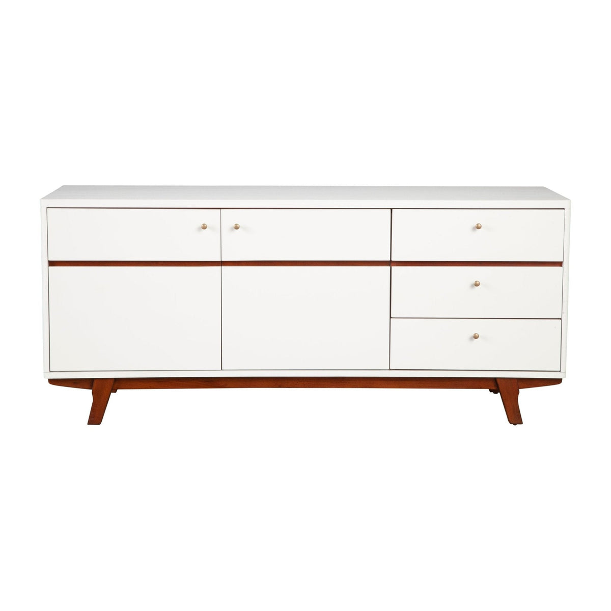 Dakota Mahogany TV Console in White with Acorn Trim – view 9