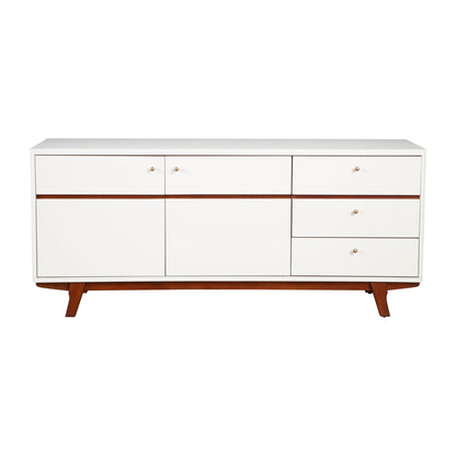 Dakota Mahogany TV Console in White with Acorn Trim – view 9