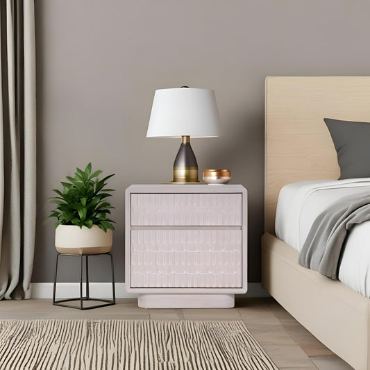 White Wash Nightstand with Drawers | Danica Collection