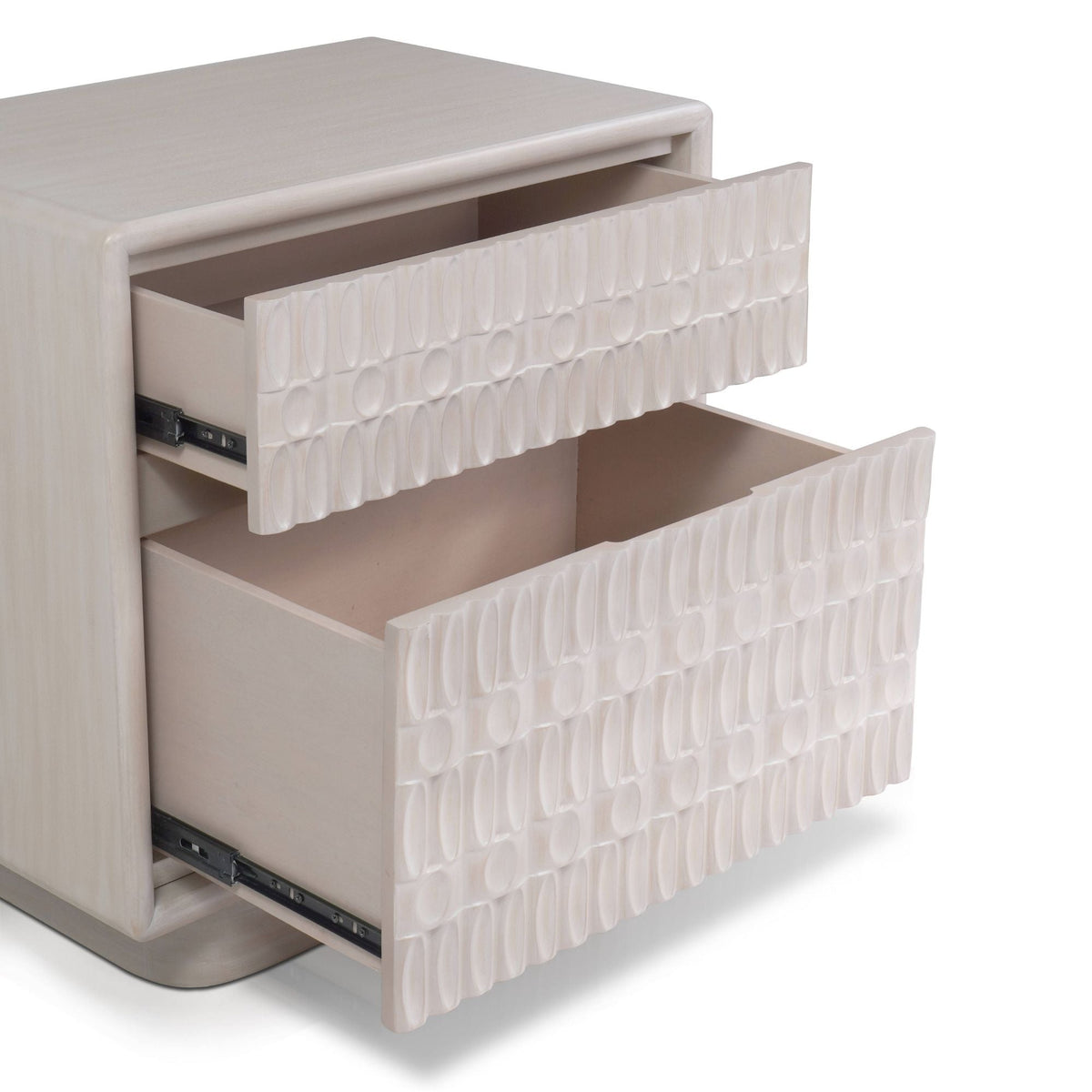 Danica White Wash 2-Drawer Nightstand with Soft-Close Drawers – view 5
