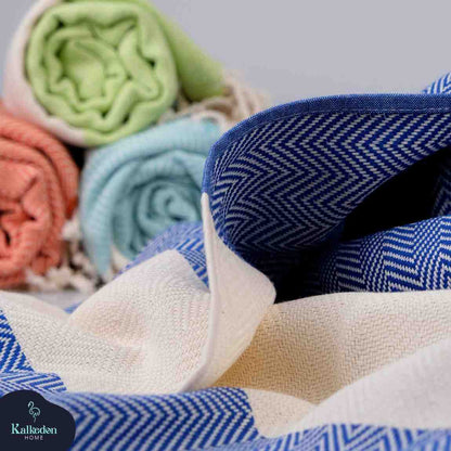 Herringbone Turkish Cotton Towel, Oversized 38 x 72 Inch Bath and Beach – view 16