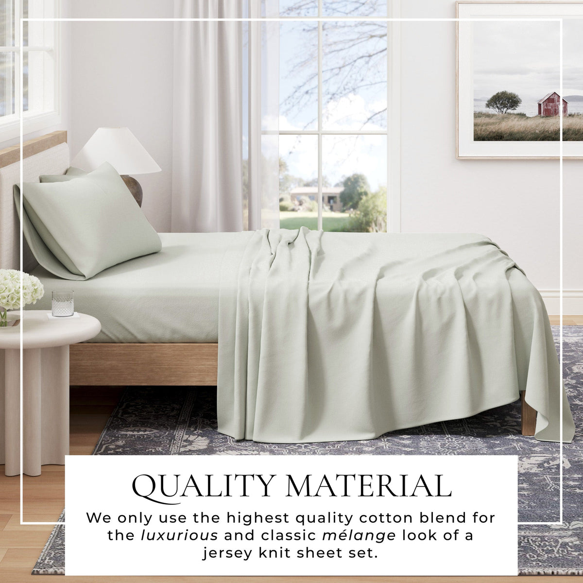 Heathered Jersey Knit Sheet Set – Carmen Collection – view 58