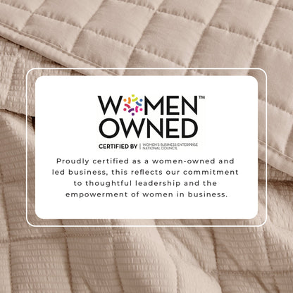 Box-Stitched Seersucker Microfiber Quilt Set with Shams in White or Bone – view 11