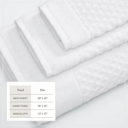 Cotton Diamond Waffle Weave Bath Towel Set – Grayson Collection – view 11