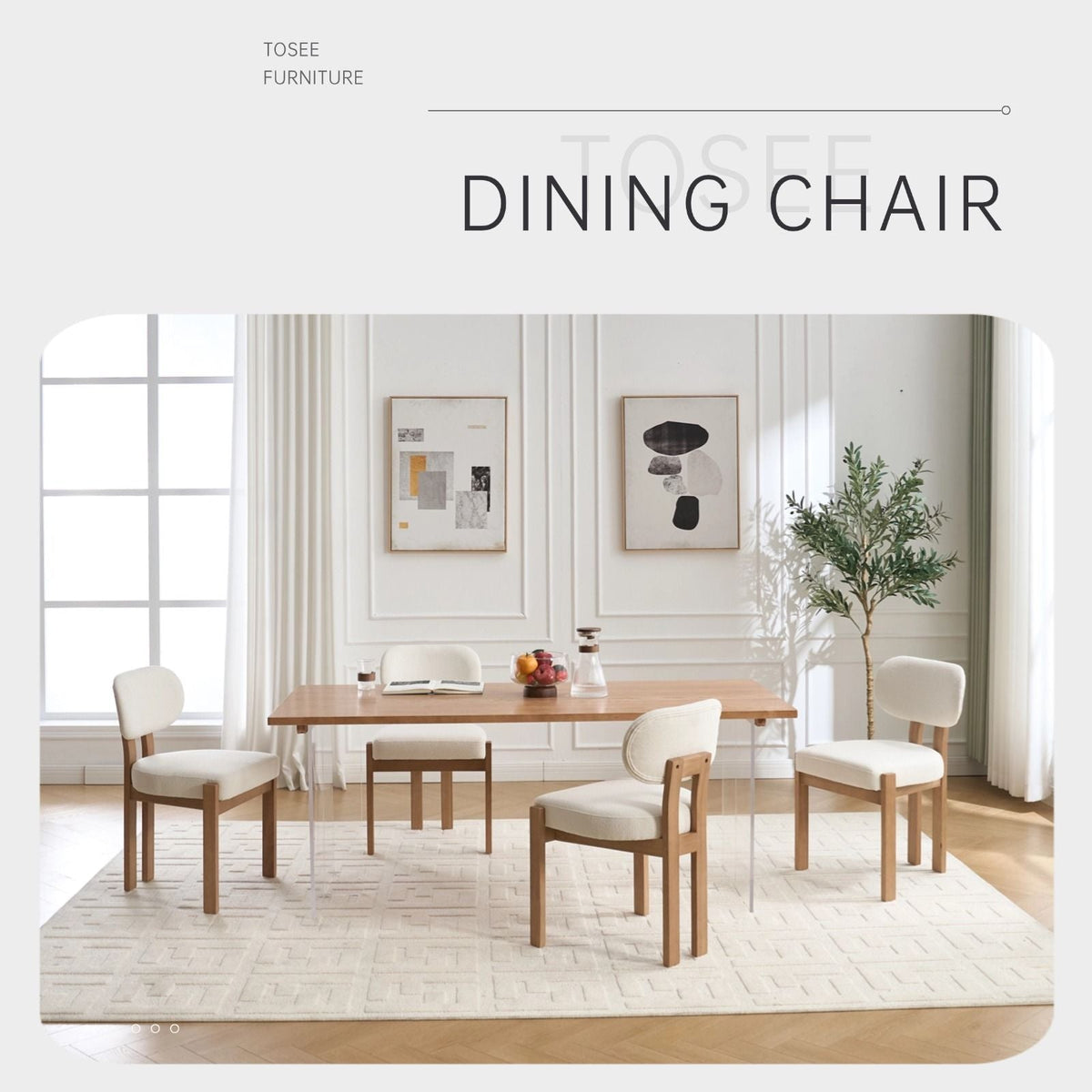 Upholstered Dining Chairs with Ergonomic Backrest, Set of 2 – view 11