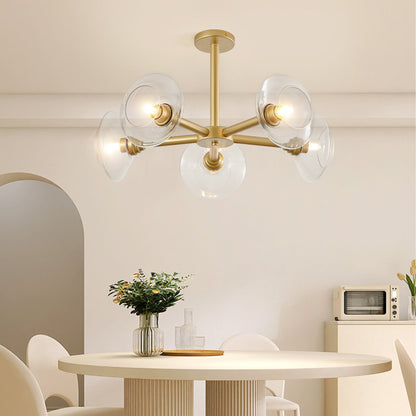26" Modern Gold 5-Light Sputnik Chandelier with Clear Glass Shades – view 4