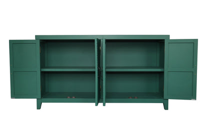59 Inch Dark Green Mid-Century Modern Accent Cabinet with 4 Doors – view 10