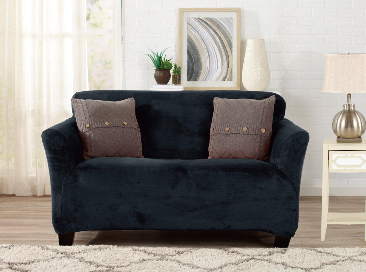 Velvet Stretch Slipcover – Gale Collection Form-Fit Sofa Cover – view 64